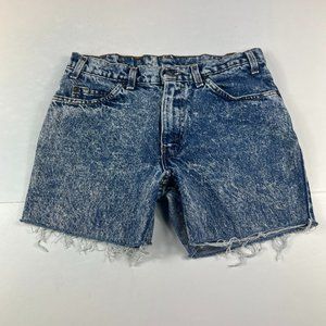 VTG Levi's Short Boy 29 Husky 905 Acid Wash Blue Cut Off Denim Orange Tab Tag 32